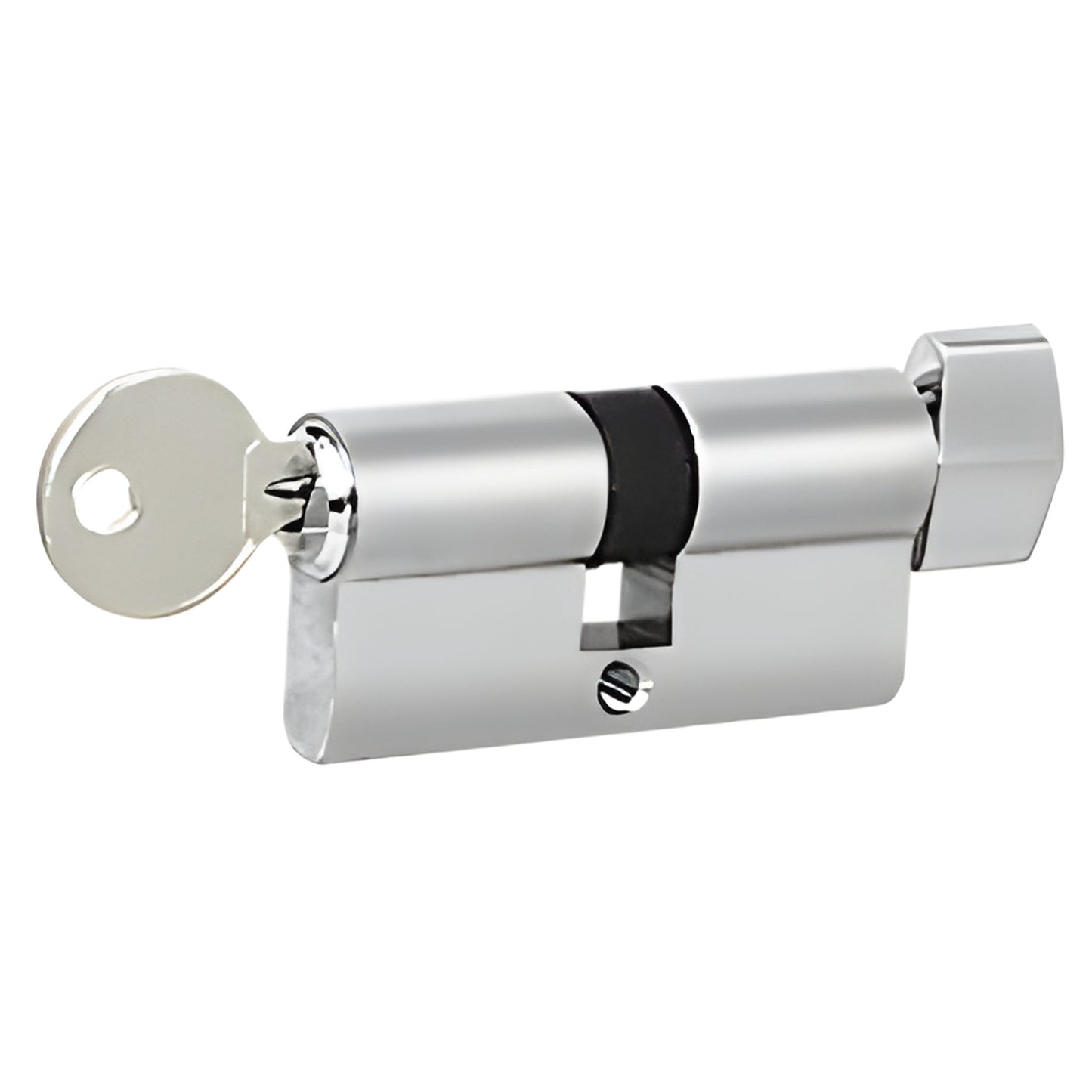 EC3PS polished stainless extended-length euro cylinder with thumbturn and key for glass door locks