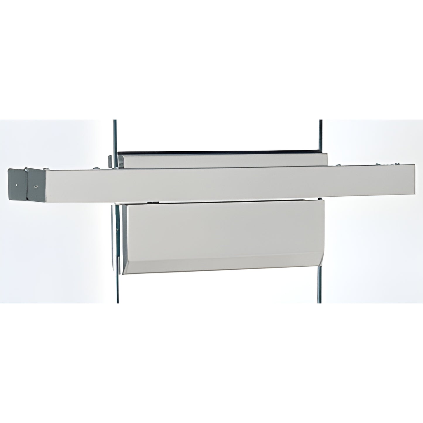 CRL FH4BSCS floating header system, brushed stainless steel, frameless single glass door header (custom lengths)