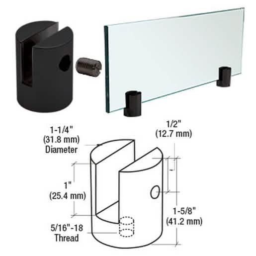 Matte Black Slot Mount Standoff for 1/2" Panels in sleek design, ideal for modern decor.