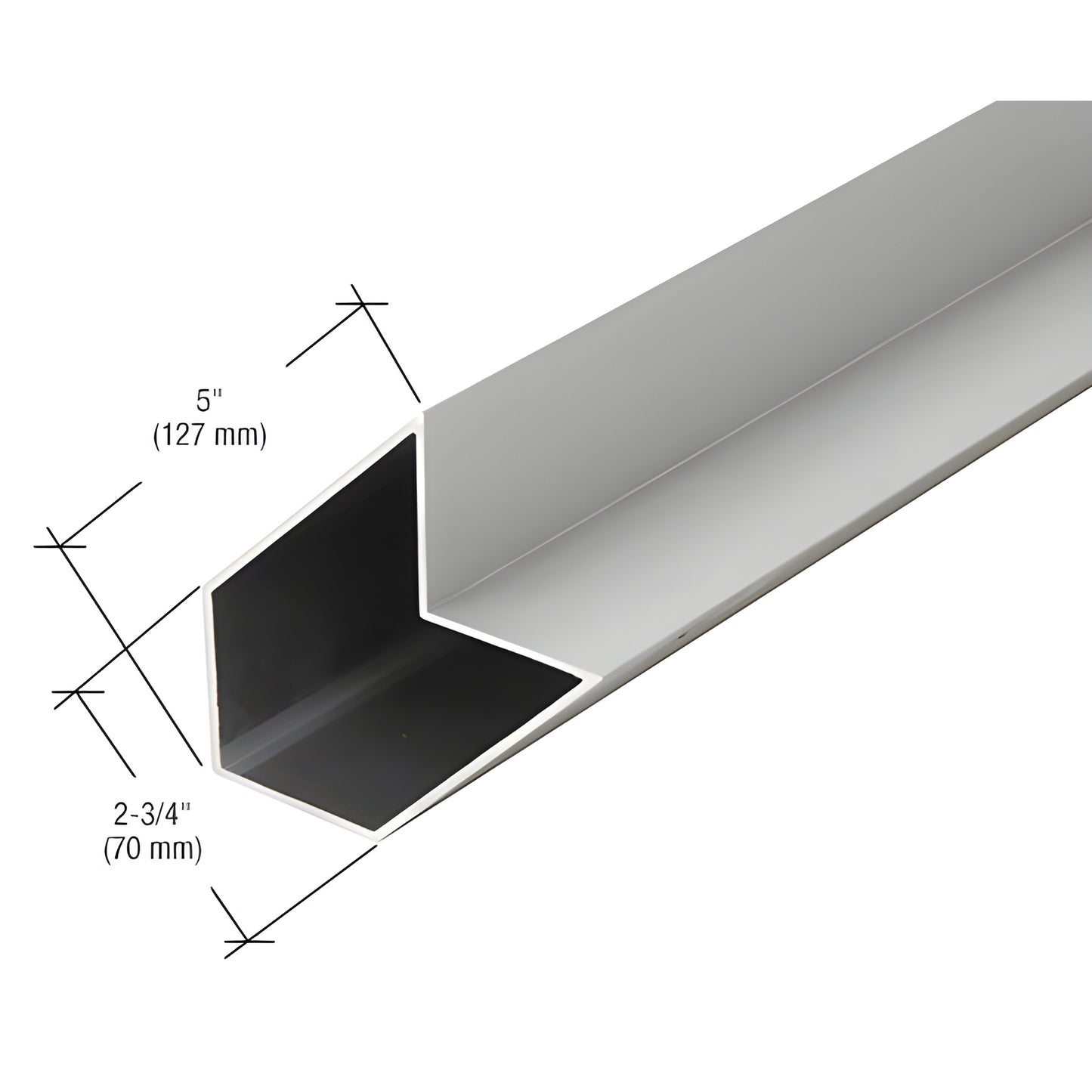 CRL U.S. Aluminum extrusion SKU 0G59011 - clear anodized architectural aluminum channel, stepped 5" x 2 3/4" profile.