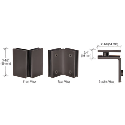 CRL Oil Rubbed Bronze Geneva Series Glass-to-Glass Bracket