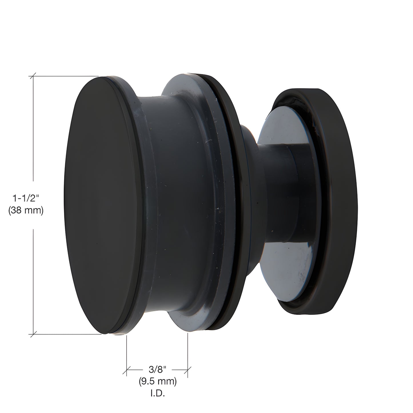 SERNR1MBL Matte black stainless steel replacement roller for SER78 Serenity sliding shower door, fits 8-10mm tempered glass