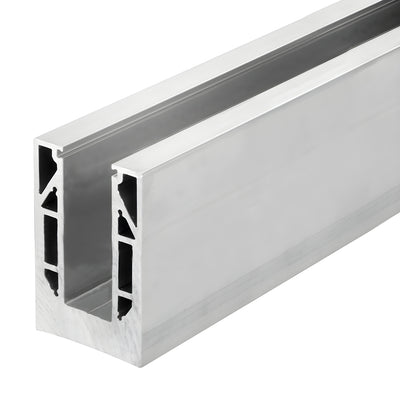 CRL 9BL Mill Aluminum Square Base Shoe 240" Undrilled for 9/16" Glass