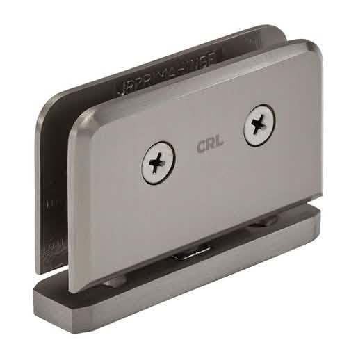 CRL Brushed Nickel Junior Prima 01 Series Hinge - Sleek Top/Bottom Mount Design
