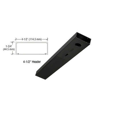 CRL Matte Black Glass Door Header 4-1/2" x 36"