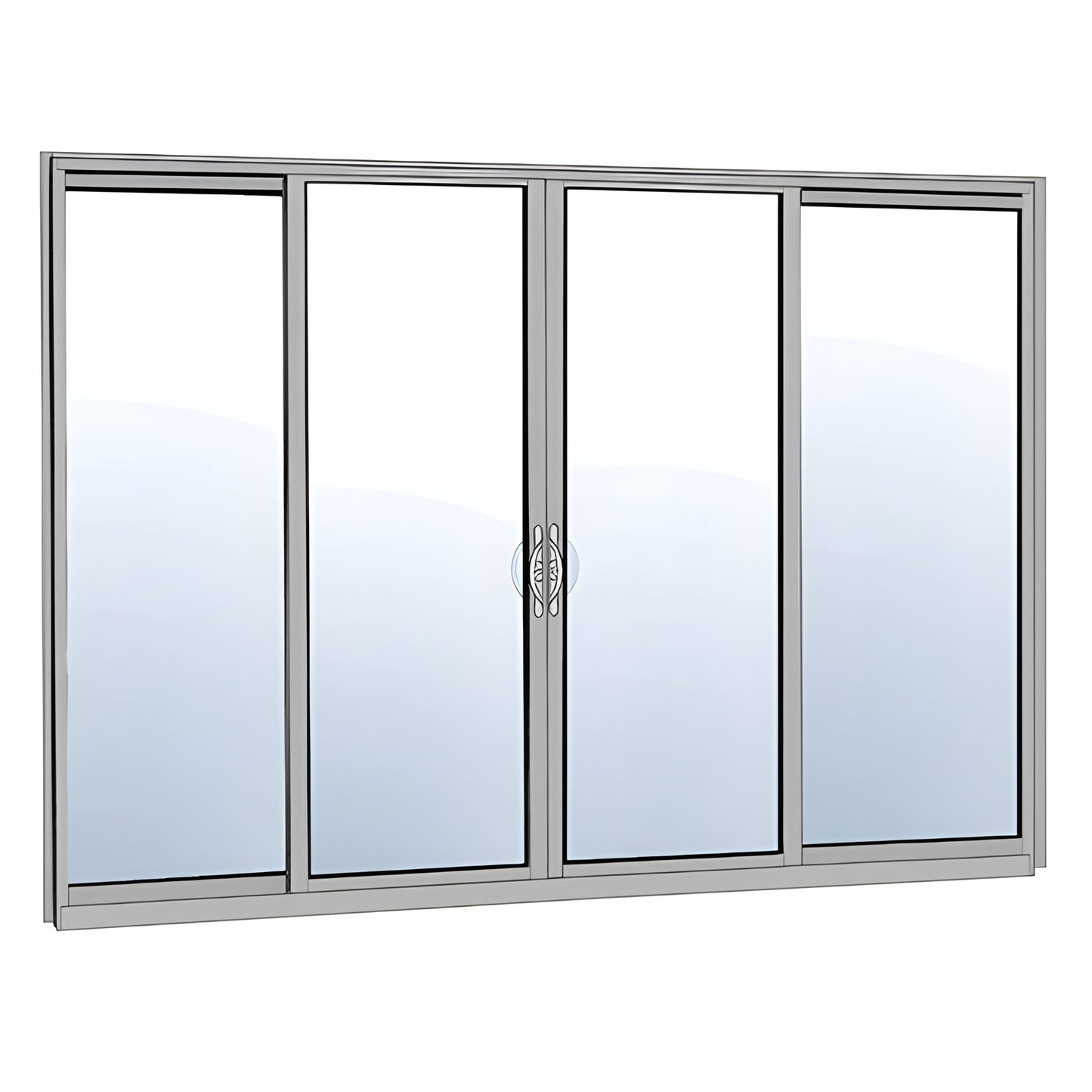 HS342FN11S clear anodized Class 1 4-panel thermally broken exterior multi-track sliding door.