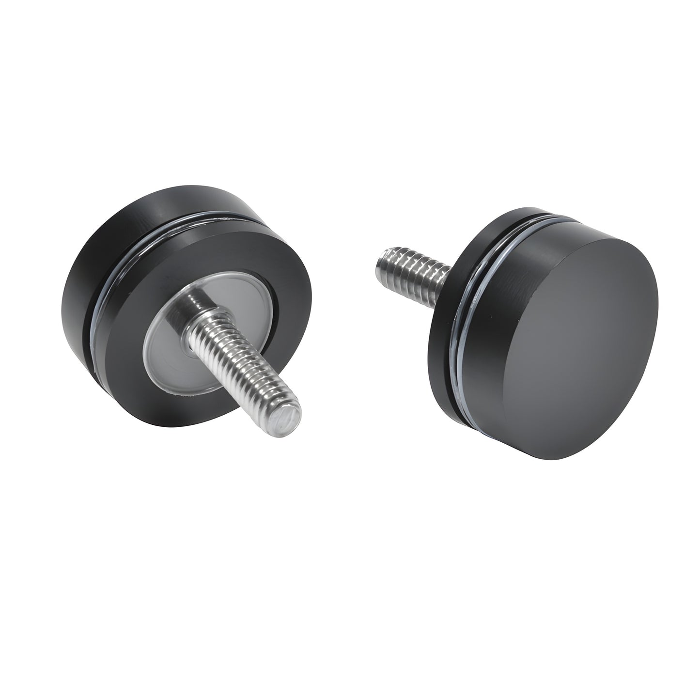 Oil-rubbed bronze brass mounting kit SKU 30SK0RB - two 1-1/4" round end caps with threaded rods and washers for 3/4" pulls