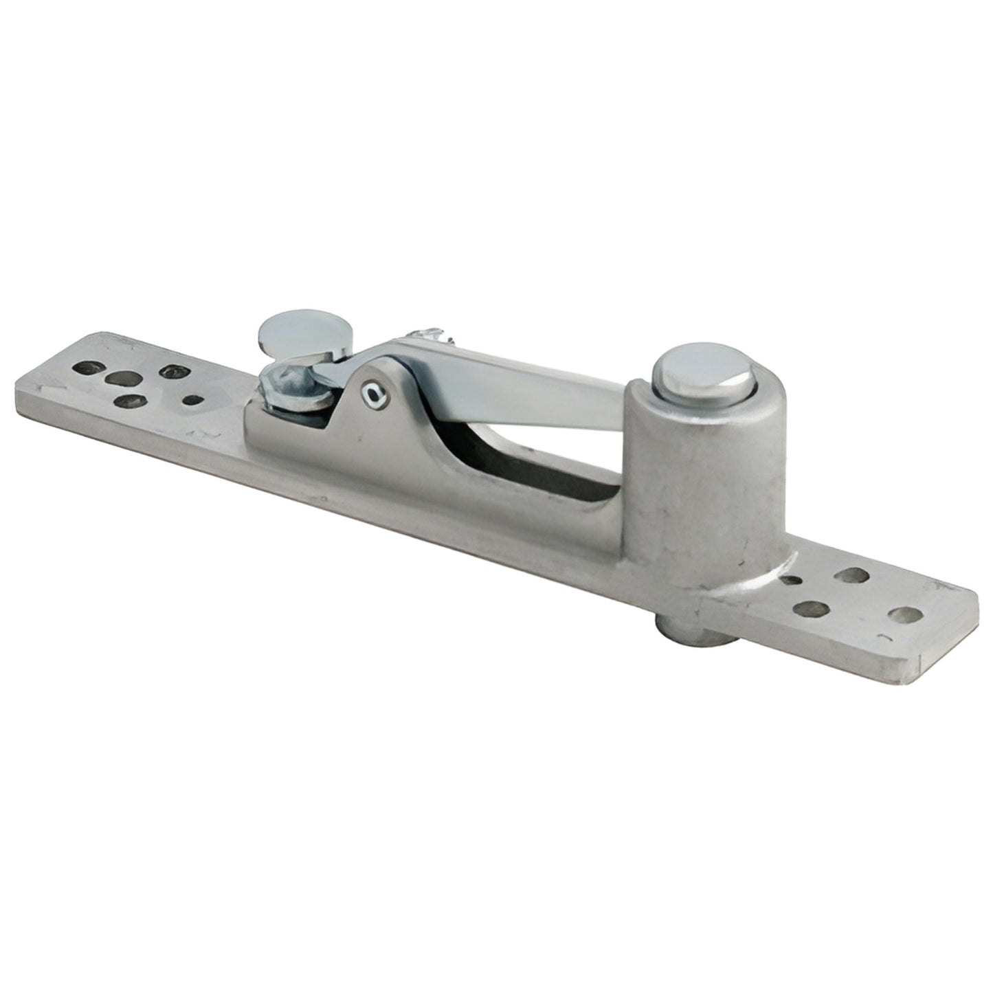 Dormakaba 8062TP silver walking-beam top pivot for center-hung doors, adjustable 15mm pin.