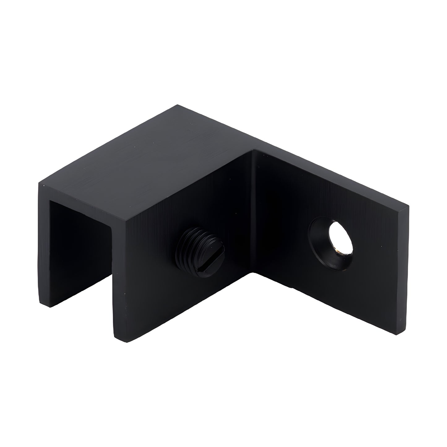 Oil rubbed bronze brass sleeve-over glass clamp (left-hand) for 5/16-1/2" (8-12mm) frameless shower glass, SKU S0GC37L0RB