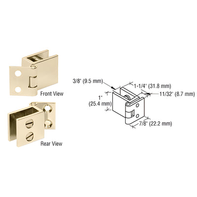 CRL Brass Set Screw Hinge for 1/4–5/16 in Glass Doors