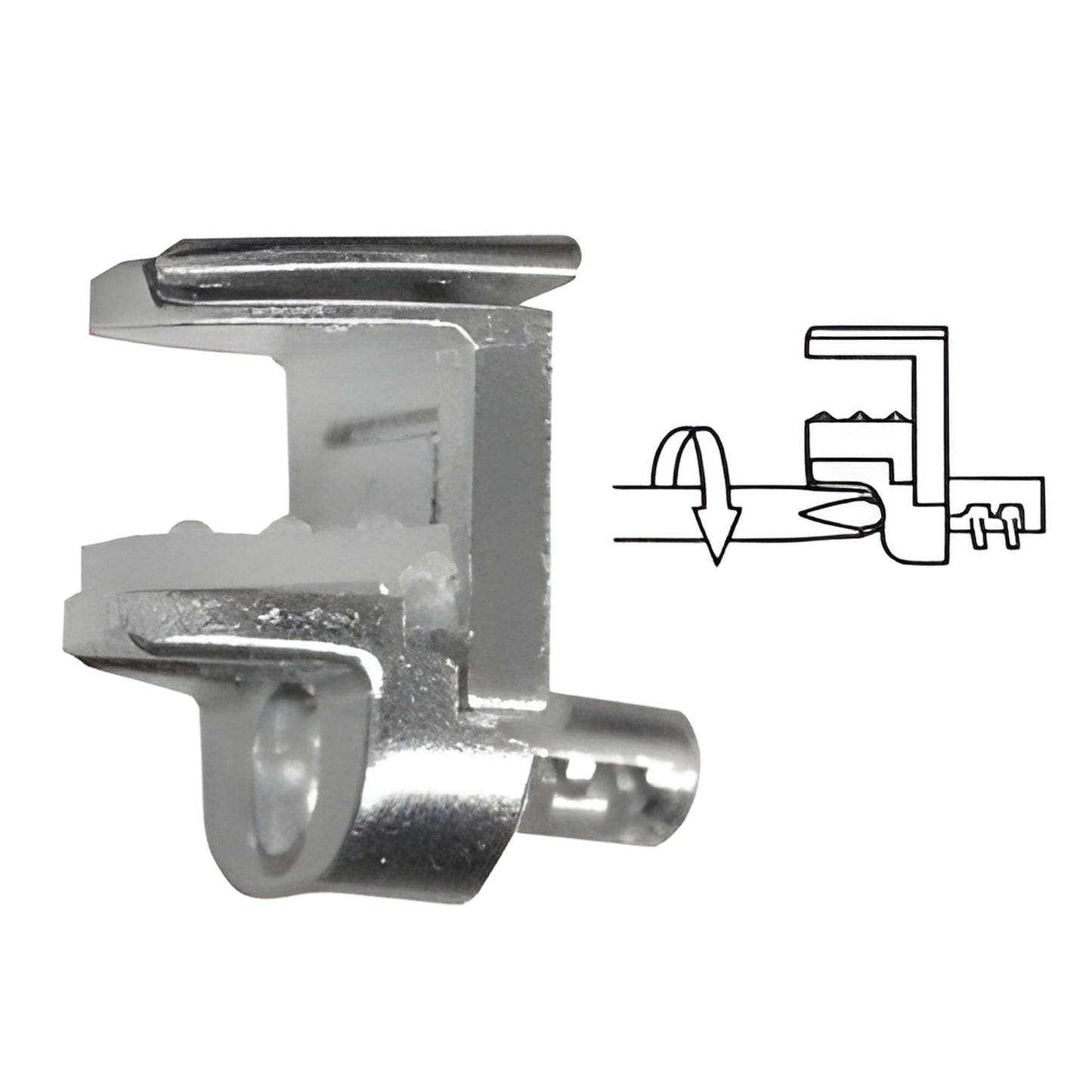 Shelf support pin, nickel-plated zinc, 5mm peg, clip-style anti-lift support - CRL SKU 3346349 (20 per box)