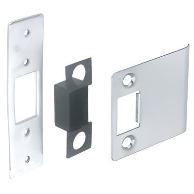 CRL Brushed Stainless Deadlatch Door Strike Set for 4" Jamb