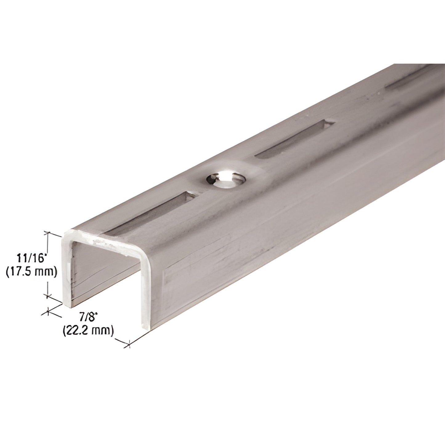Satin anodized adjustable wall standard (SKU 87A60), slotted heavy-duty rail for adjustable shelving, 60" length