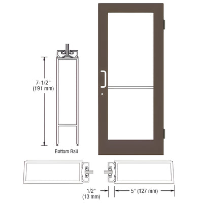 CRL-U.S. 550 Wide Stile Custom Aluminum Bronze Black Entrance Hinge