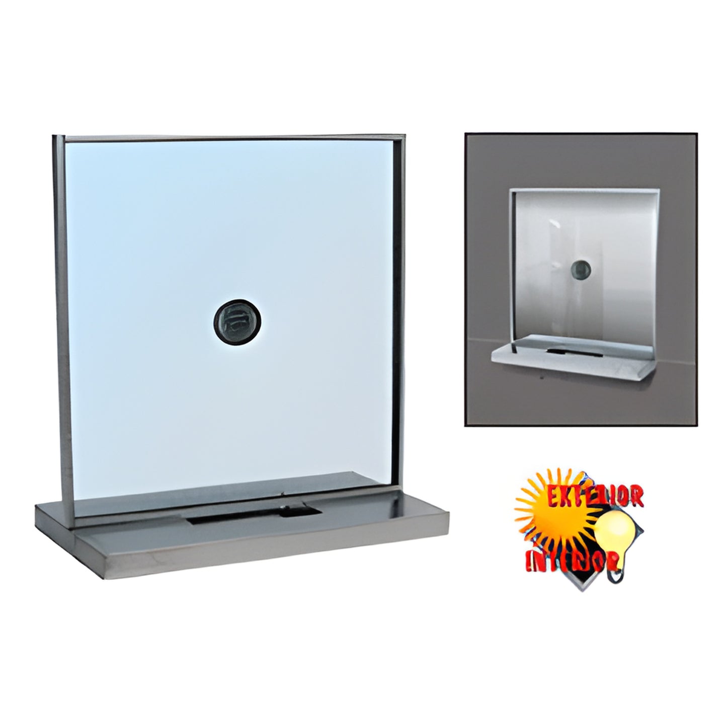 CRL SCW103C cashier window - 1/4 tempered glass in aluminum frame with stainless shelf, coin tray and speak-thru.