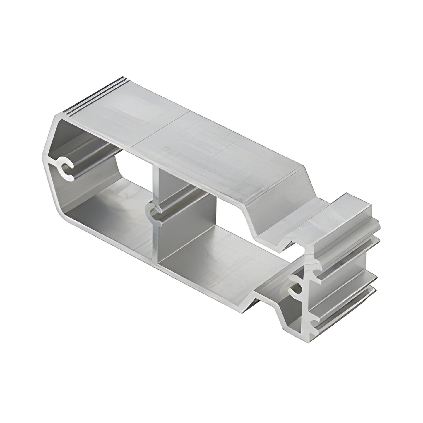AC956 mill-finish aluminum shear block for CW988 horizontal-to-vertical mullion joinery, shown 3D profile.