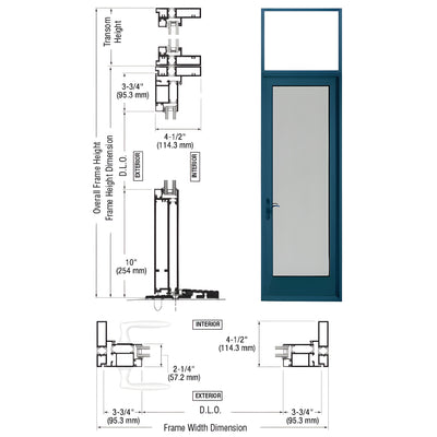 CRL-U.S. Aluminum Custom KYNAR® Paint Series 925 Transom Patio Door Hinge Left Swing Out