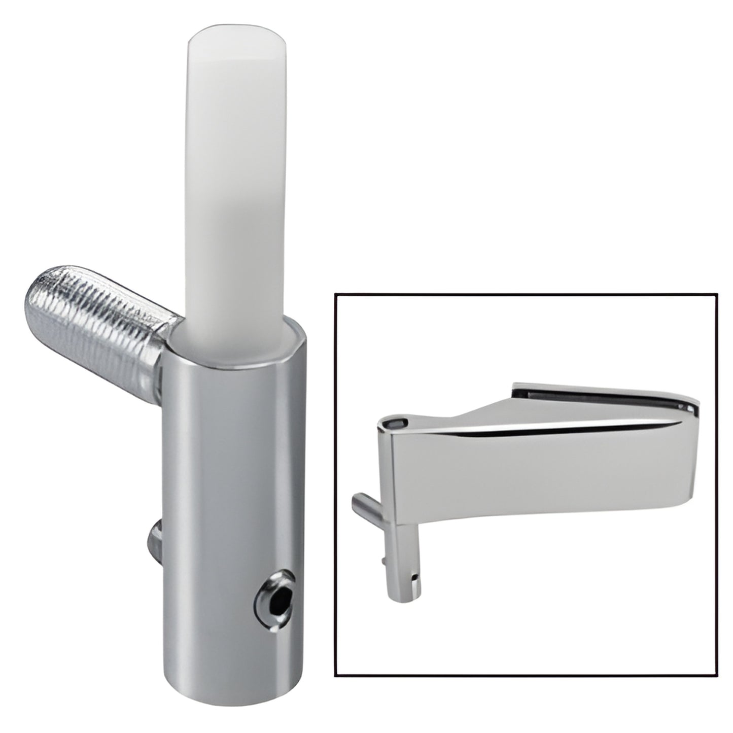 PTH361 zinc-plated steel Euro-series mounting bracket and matching cover for interior door hinges.