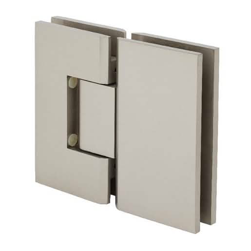 CRL Brushed Nickel Vienna 580 Series 5° Glass-to-Glass Hinge for sleek, modern design.