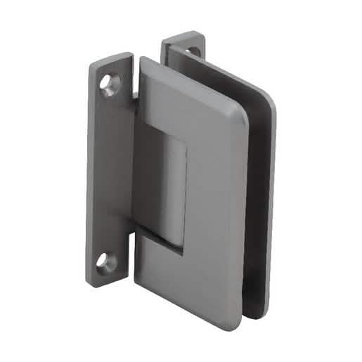 CRL Brushed Nickel Pinnacle 537 Series Wall Mount 'H' Back Plate Hinge - 5 Degree Pre-Set