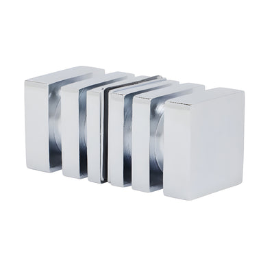 CRL Polished Chrome Square Back-to-Back Glass Door Knobs