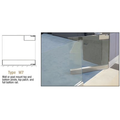CRL Wall-Mount Swinging Glass Gate w/ Top/Bottom Pivots, Patch & Rail