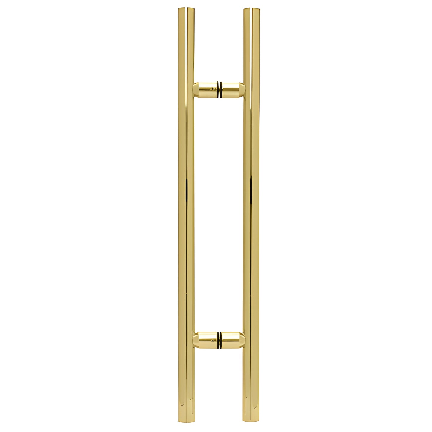 LP24BR polished brass ladder shower pull, 24in tubular back-to-back handle, 1-1/4in dia.