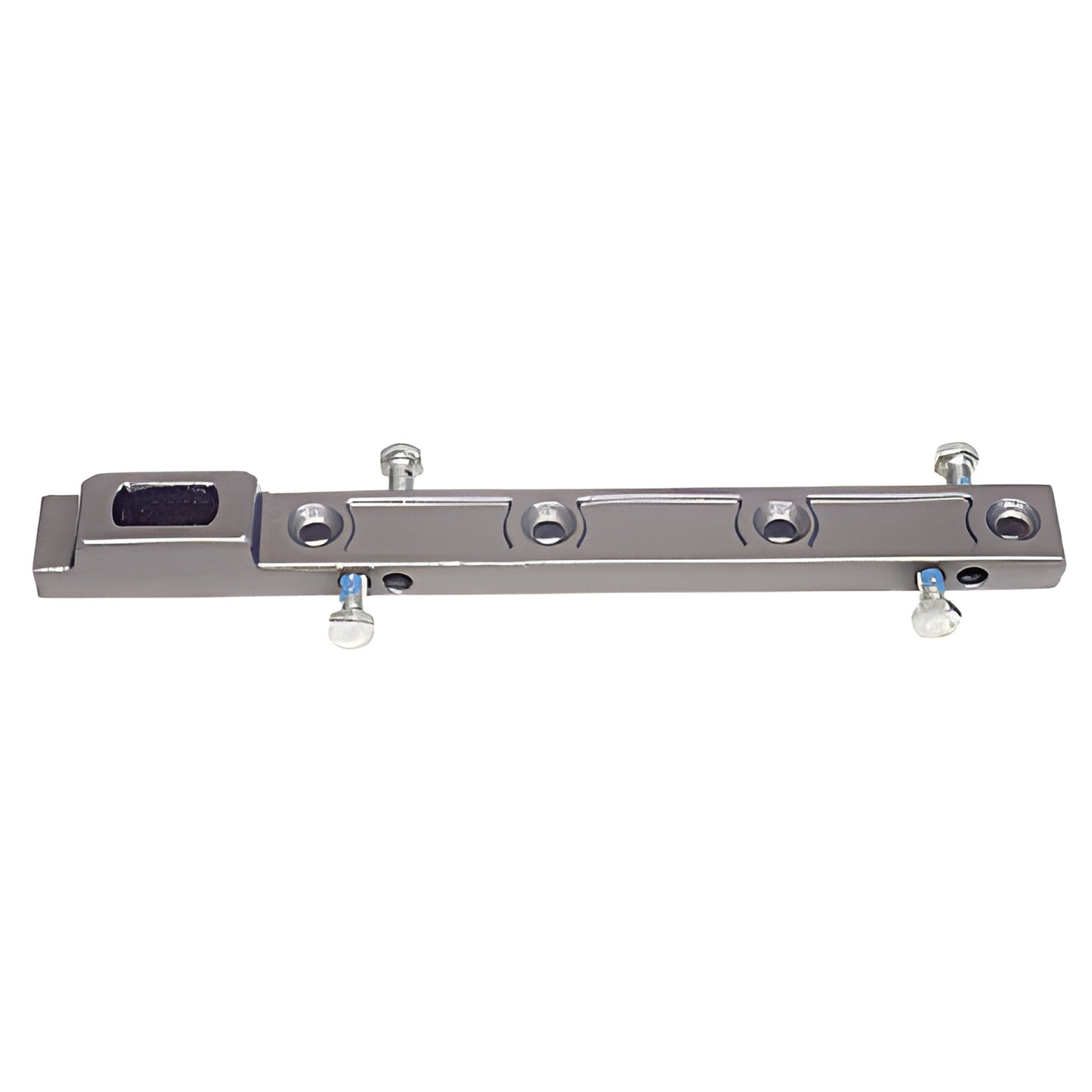 CRL9040CB chrome center-hung bottom arm for floor-mounted door closers, flat tapered spindle, mounting holes.