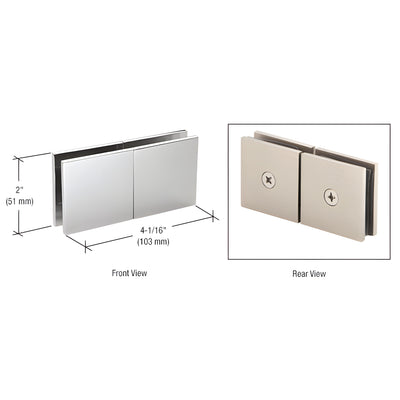 CRL Polished Chrome 180° Square Movable Glass-to-Glass Transom Clamp