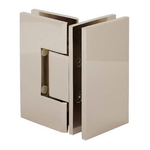 CRL Vienna 092 Series 90° Glass Hinge in Polished Nickel for Frameless Shower Doors