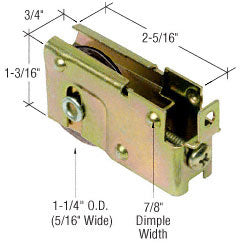 CRL 1-1/4" Steel Ball Bearing Door Roller with 3/4" Wide Housing for Lupton Doors