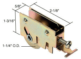 CRL 1-1/4" Steel Sliding Glass Door Roller with 5/8" Wide Housing for International Doors