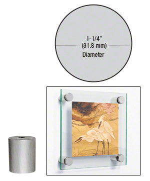 CRL 316 Brushed Stainless 1-1/4" Diameter by 1-1/2" Standoff Base