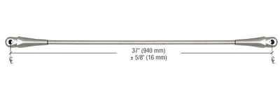 CRL 316 Brushed Stainless 37" Glass Awning System Connecting Rod for 36" Wide Panels