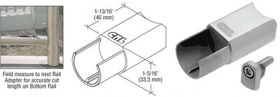 CRL 316 Brushed Stainless CRS Rail Adaptor for Level Bottom Rails