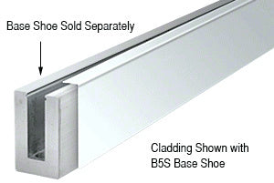 CRL 316 Polished Stainless 120" Straight Cladding for B5S Series Standard Square Aluminum Base Shoe