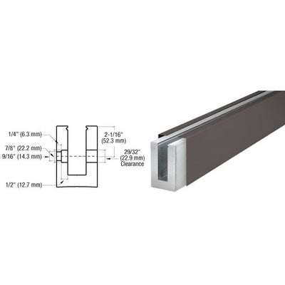 CRL B7S Series Dark Bronze Custom Length Square Base Shoe Fascia Mount Drilled for 3/4" Glass