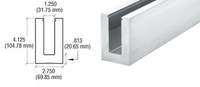 CRL B7S Series Mill Aluminum 240" Square Base Shoe Undrilled for 3/4" Glass