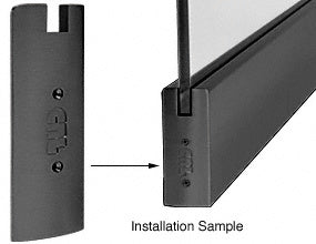 CRL Black Powder Coat 6" Square End Cap for 3/4" Glass Sidelite Rails