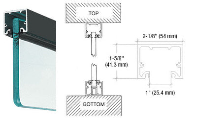 CRL Black Powder Coat Wide U-Channel with Top Load Roll-In Glazing Gasket for 3/4" Glass - Custom Length