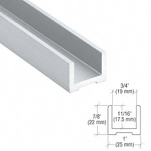 CRL-Blumcraft® Satin Anodized Wet Glaze U-Channel for 1/2" (12 mm) Glass 120"
