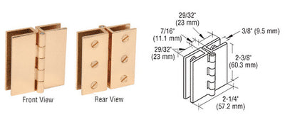 CRL Brass Large Glass-to-Glass Out-Swing Set Screw Hinge