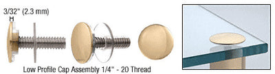 CRL Brass Low Profile Cap Assembly for 3/4" Standoff Bases