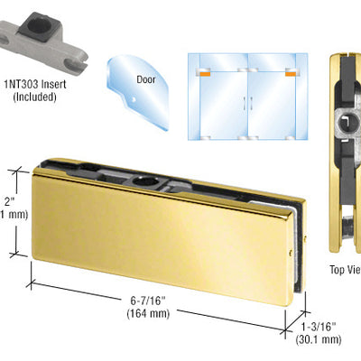 CRL Brass Top Door Patch Fitting with 1NT303 Insert