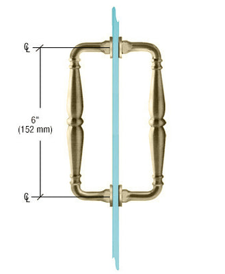CRL Brushed Bronze 6" Victorian Style Back-to-Back Pull Handle