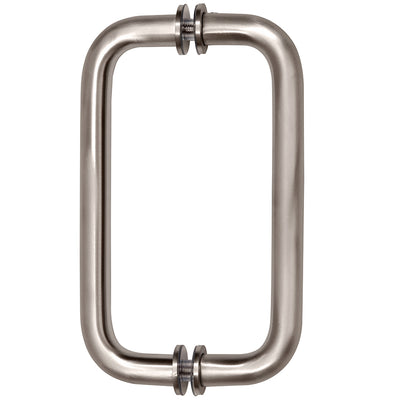 CRL Brushed Nickel 8" Back-to-Back Solid Brass 3/4" Diameter Pull Handles with Metal Washers