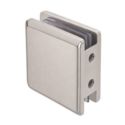 CRL Brushed Nickel Beveled Style Notch-in-Glass Fixed Panel U-Clamp