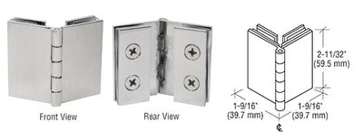 CRL Brushed Nickel Double Glass-to-Glass 90 Degree Return Hinge
