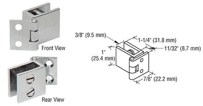 CRL Brushed Nickel Small Set Screw Hinge for 1/4" to 5/16" Glass