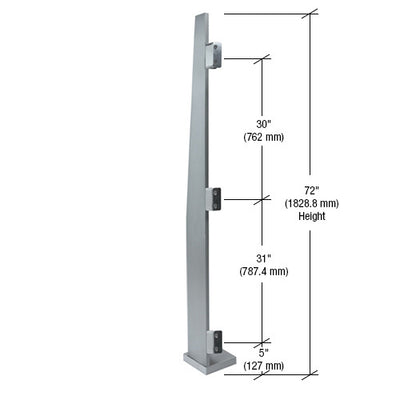 CRL Brushed Stainless Metropolis 72" Left End Post